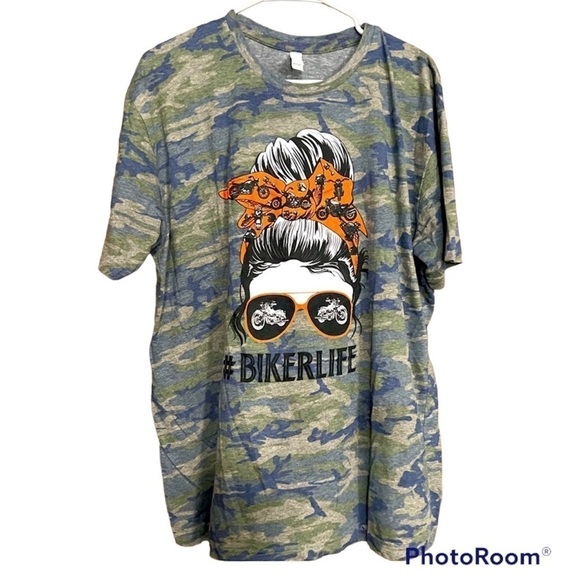 Live and Tell L.A.T. Green Camo with Orange, White and Black #Bikerlife … - Picture 1 of 3